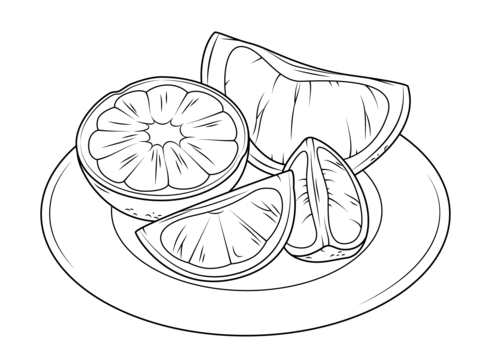 Citrus Fruits Coloring Page